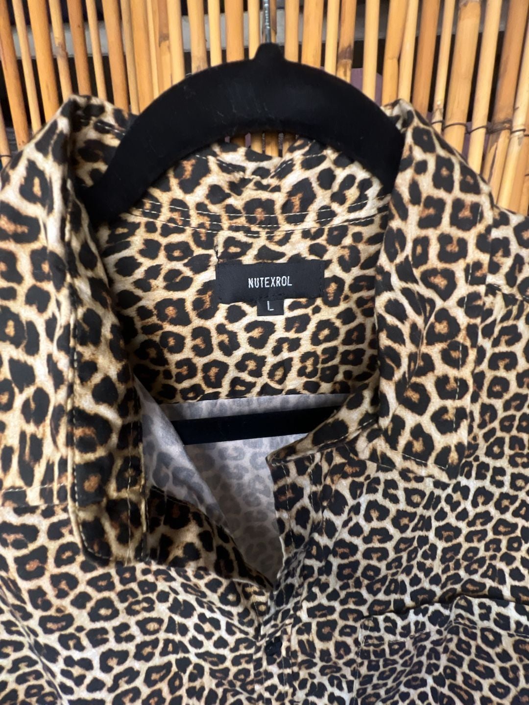 Nutexrol Leopard Print Short Sleeve Button-Up Shirt 2