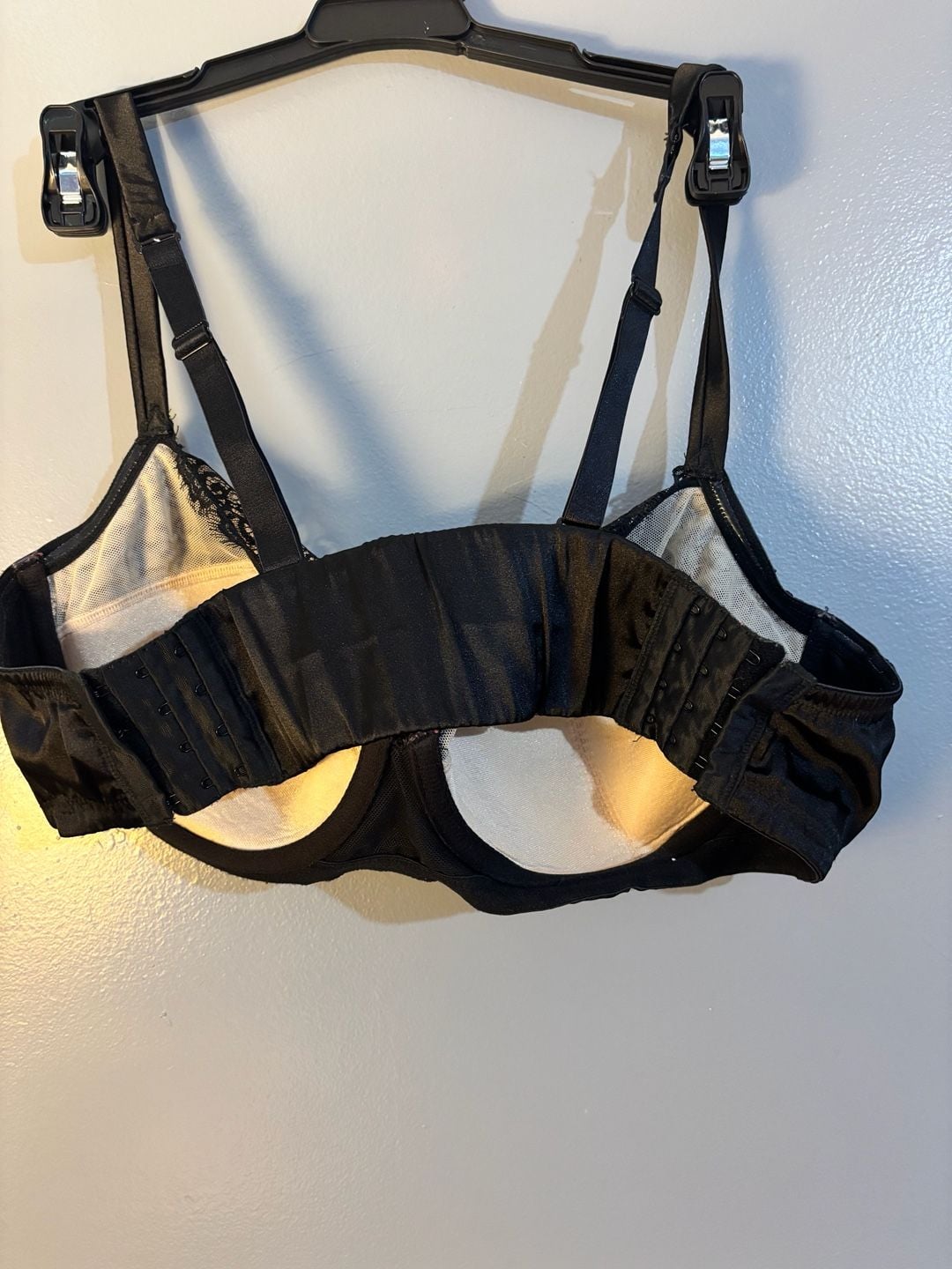 Cacique Black and Nude Lace Balconette Underwire Bra 40DD 2