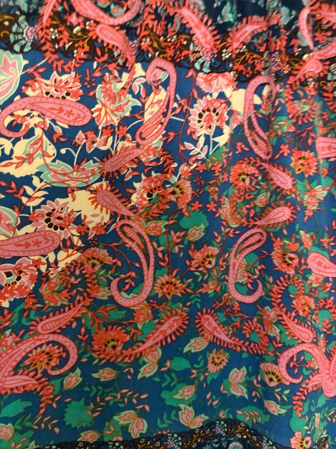 EUC Entro Womens Crochet Knit Top & Floral Paisley Print Skirt Dress, small 4