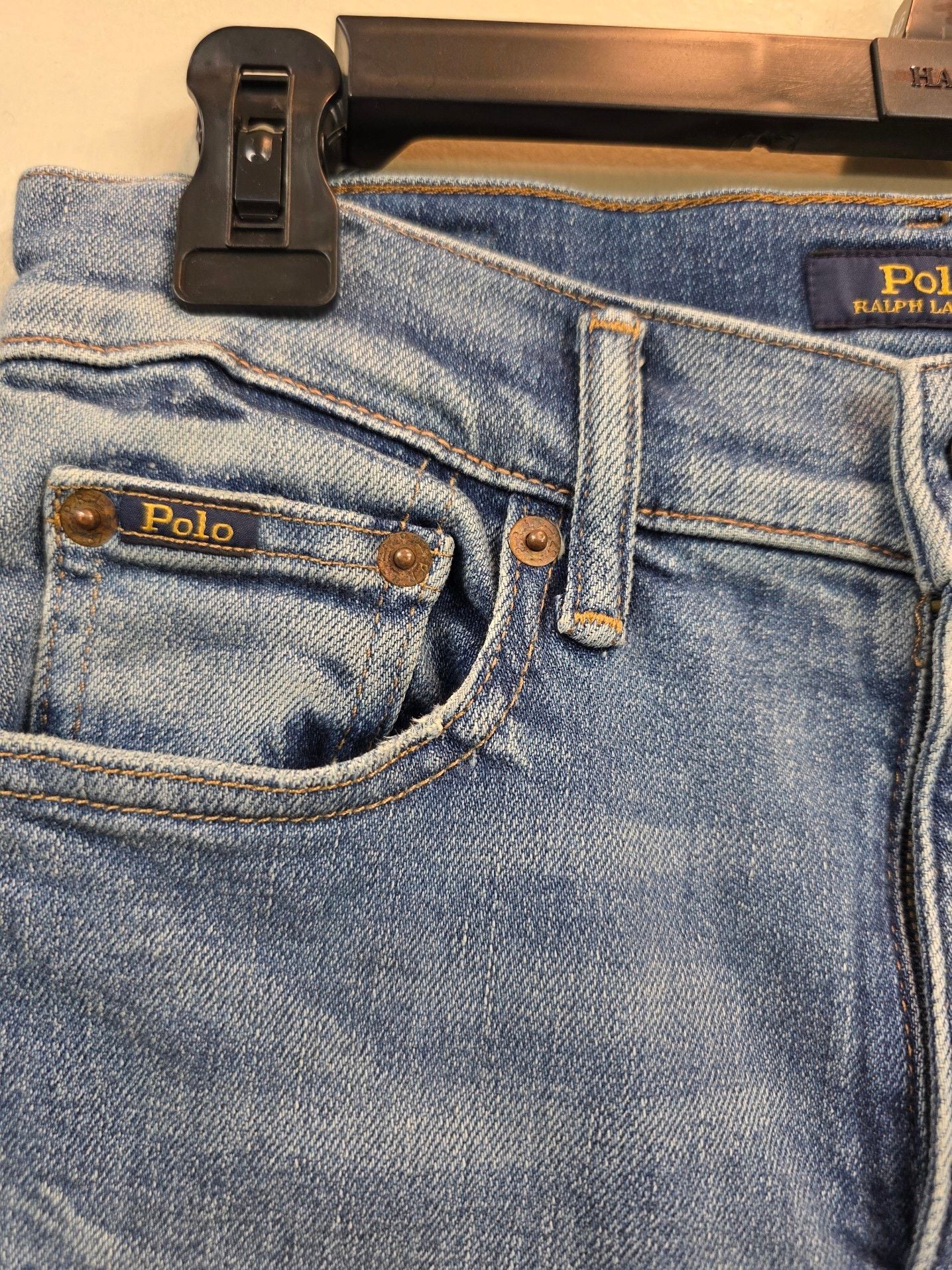 Polo Ralph Lauren Mid-Wash Denim Skinny Jeans with Raw Hem 10