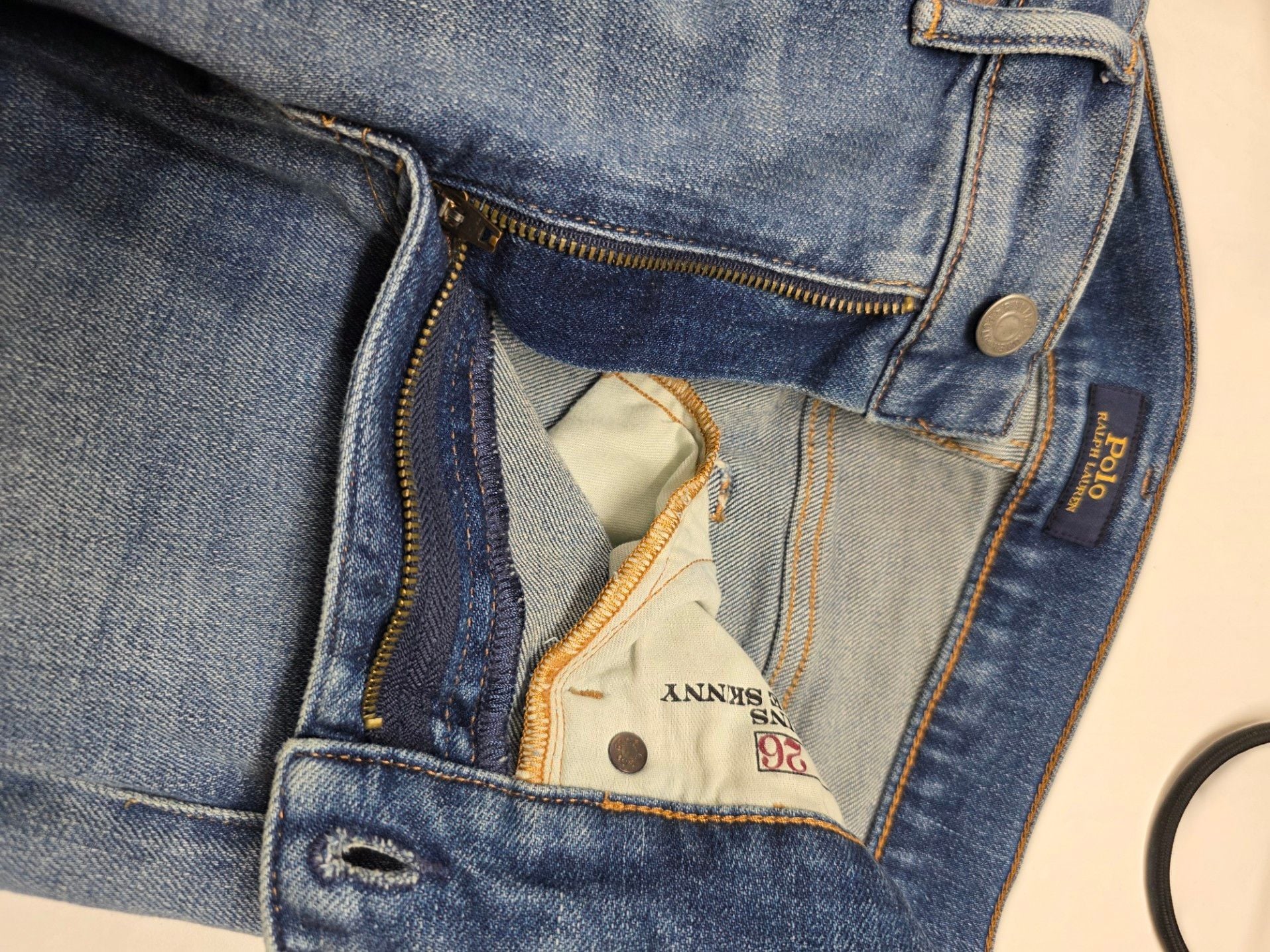 Polo Ralph Lauren Mid-Wash Denim Skinny Jeans with Raw Hem 19