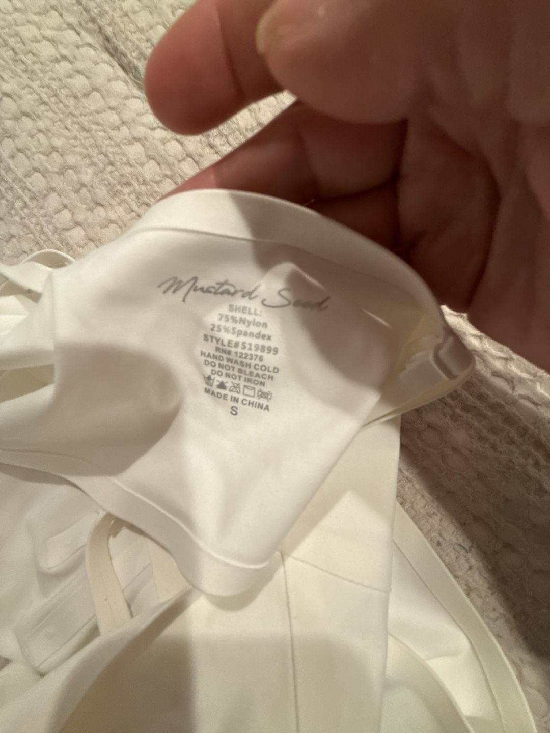 Mustard Seed V-Neck Longline Bralette, White, Size S 4
