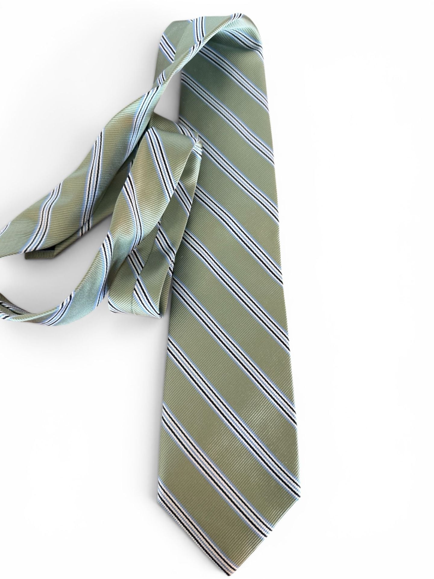 Jos A Bank Executive Collection Silk Tie Light Green Striped NWT 2