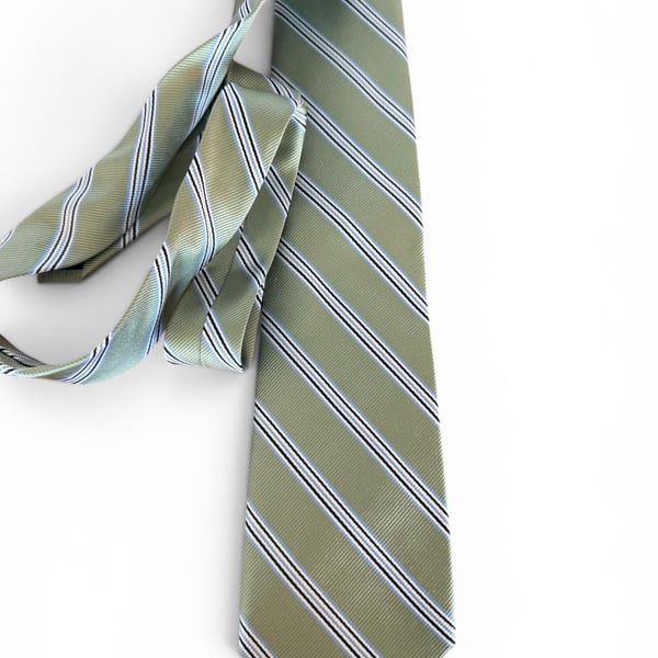 Jos A Bank Executive Collection Silk Tie Light Green Striped NWT