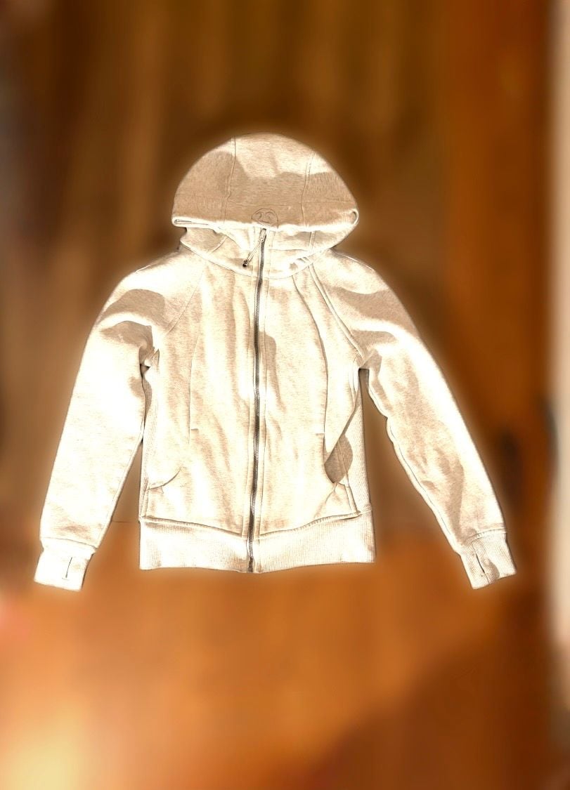 Lululemon Scuba Full-Zip Hoodie Heathered White 1