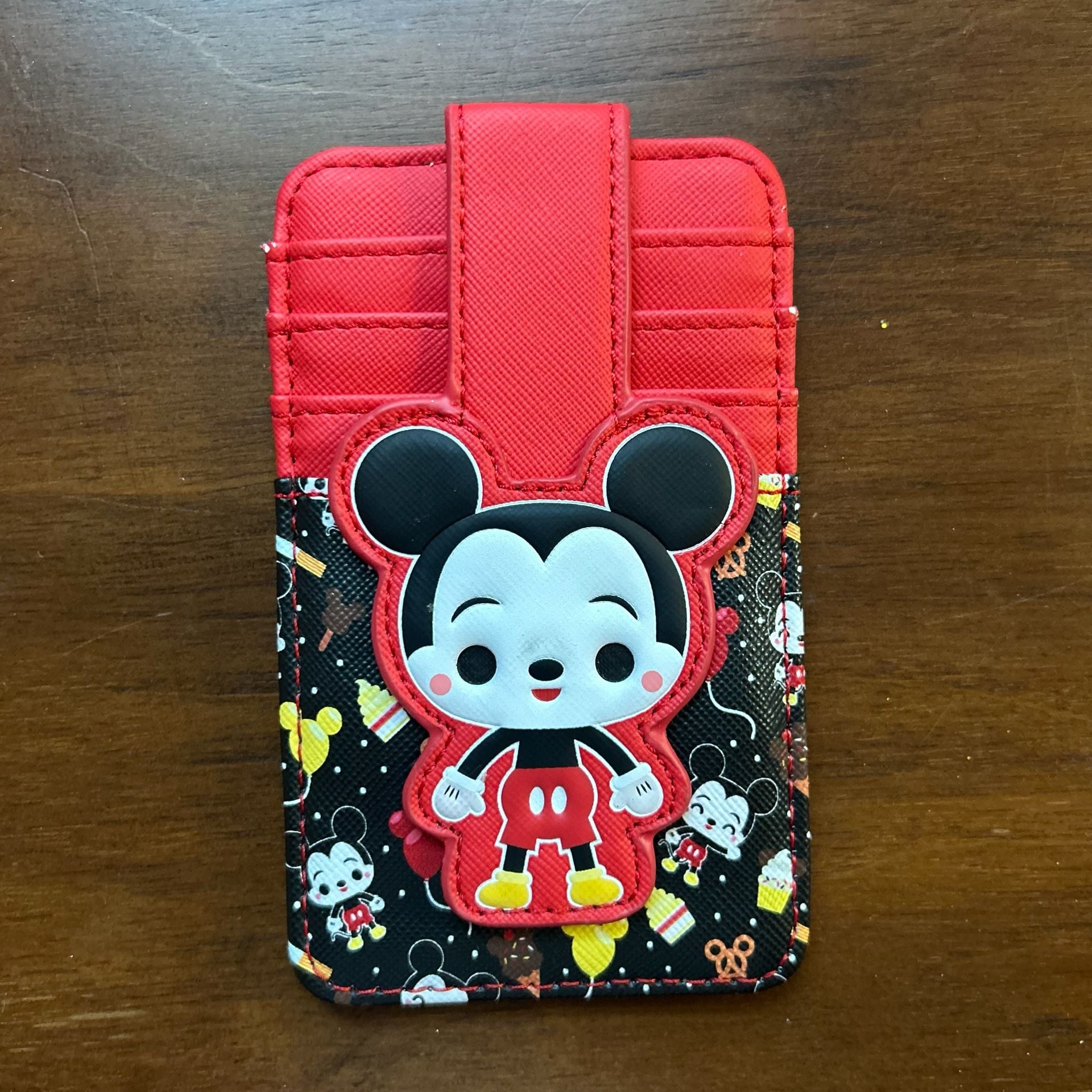 Disney Parks Mickey Mouse Chibi Food Icons Card Wallet ID Holder 1