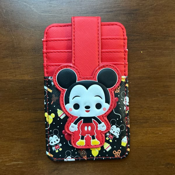 Disney Parks Mickey Mouse Chibi Food Icons Card Wallet ID Holder