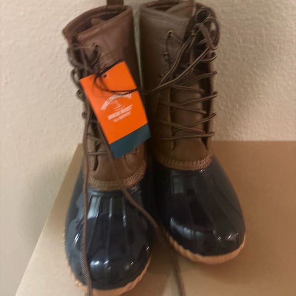 Sporto Women's Ariel Waterproof Lace-Up Duck Boots Tan and Navy