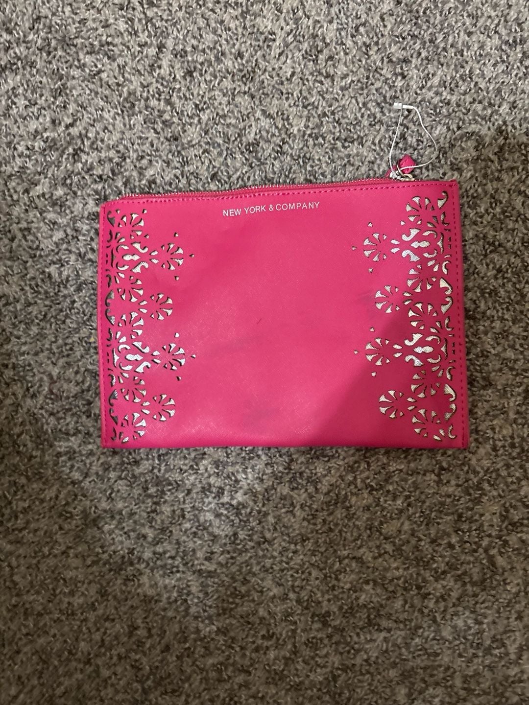 New York & Company Laser-Cut Wristlet Pouch in Hot Pink 2