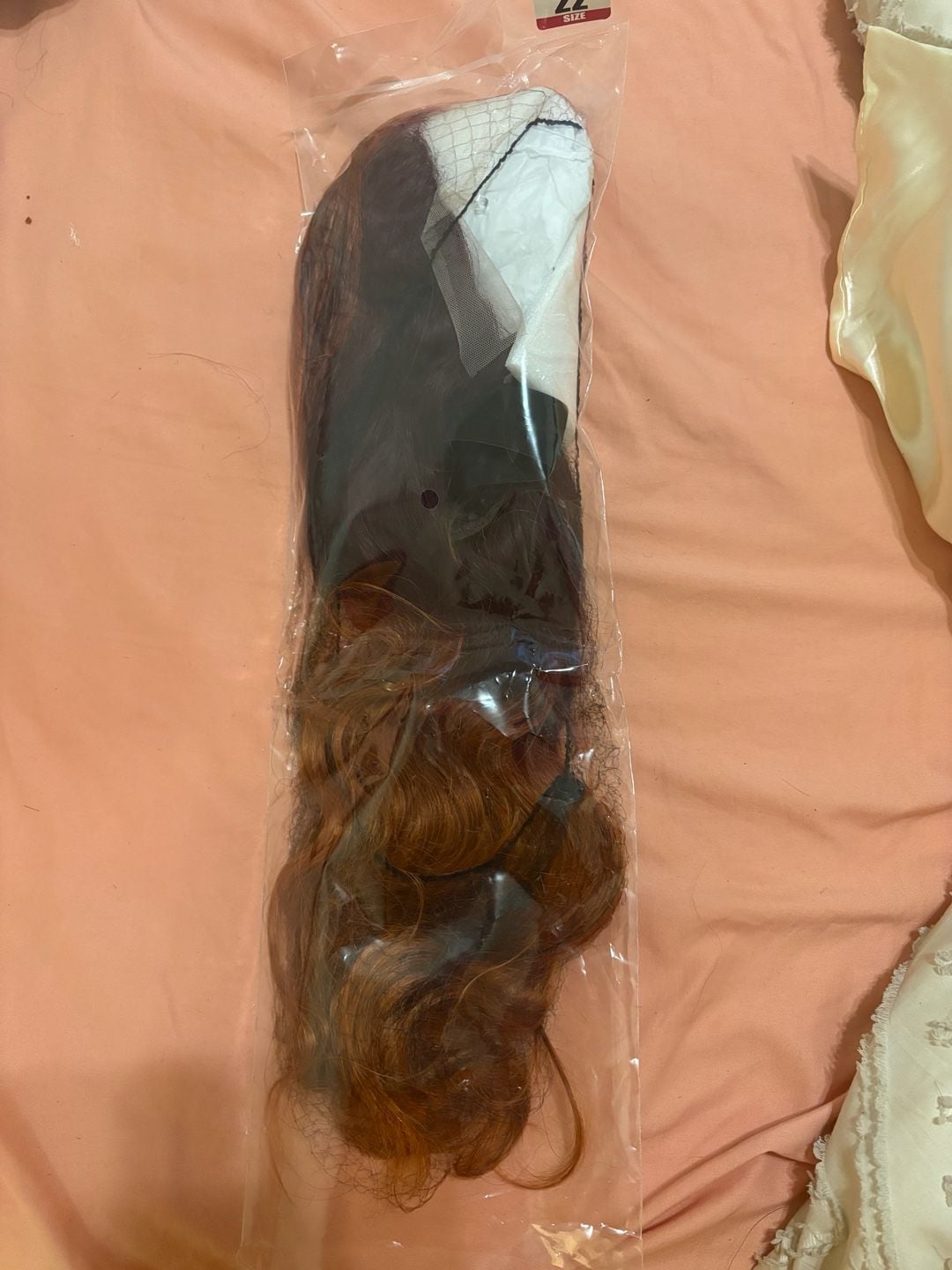 22 Inch Ombre Brown to Auburn Synthetic Wavy Lace Front Wig 1