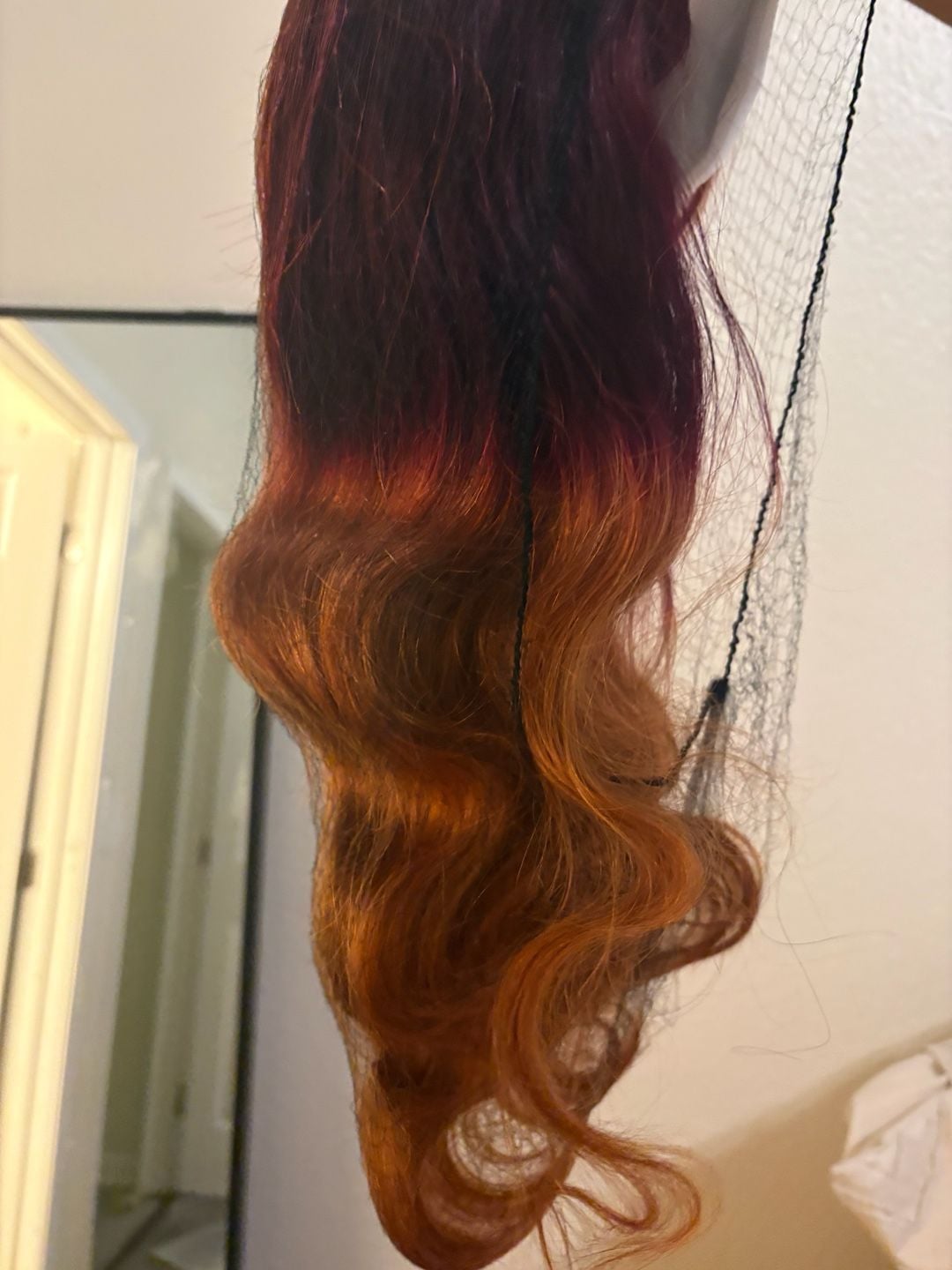 22 Inch Ombre Brown to Auburn Synthetic Wavy Lace Front Wig 3