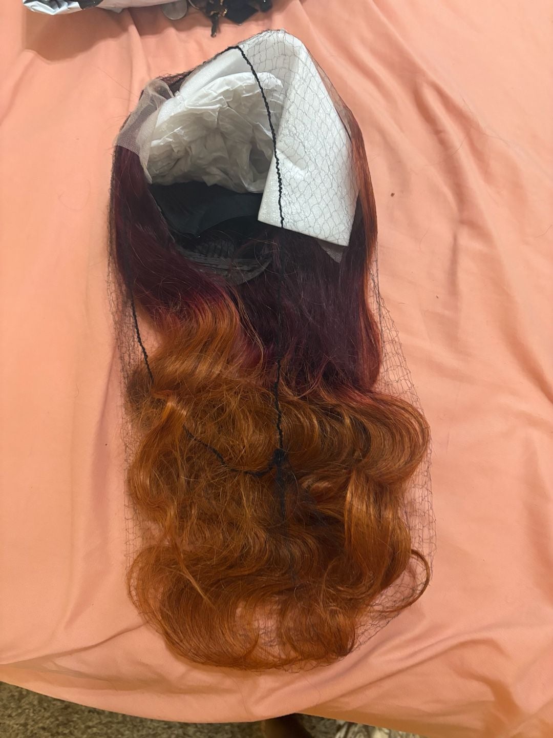 22 Inch Ombre Brown to Auburn Synthetic Wavy Lace Front Wig 5
