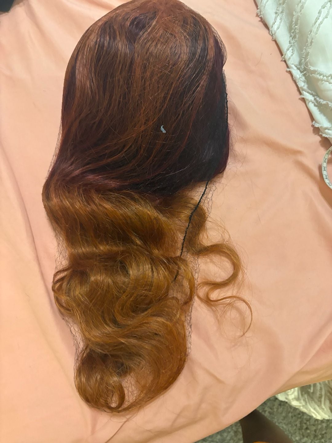 22 Inch Ombre Brown to Auburn Synthetic Wavy Lace Front Wig 6