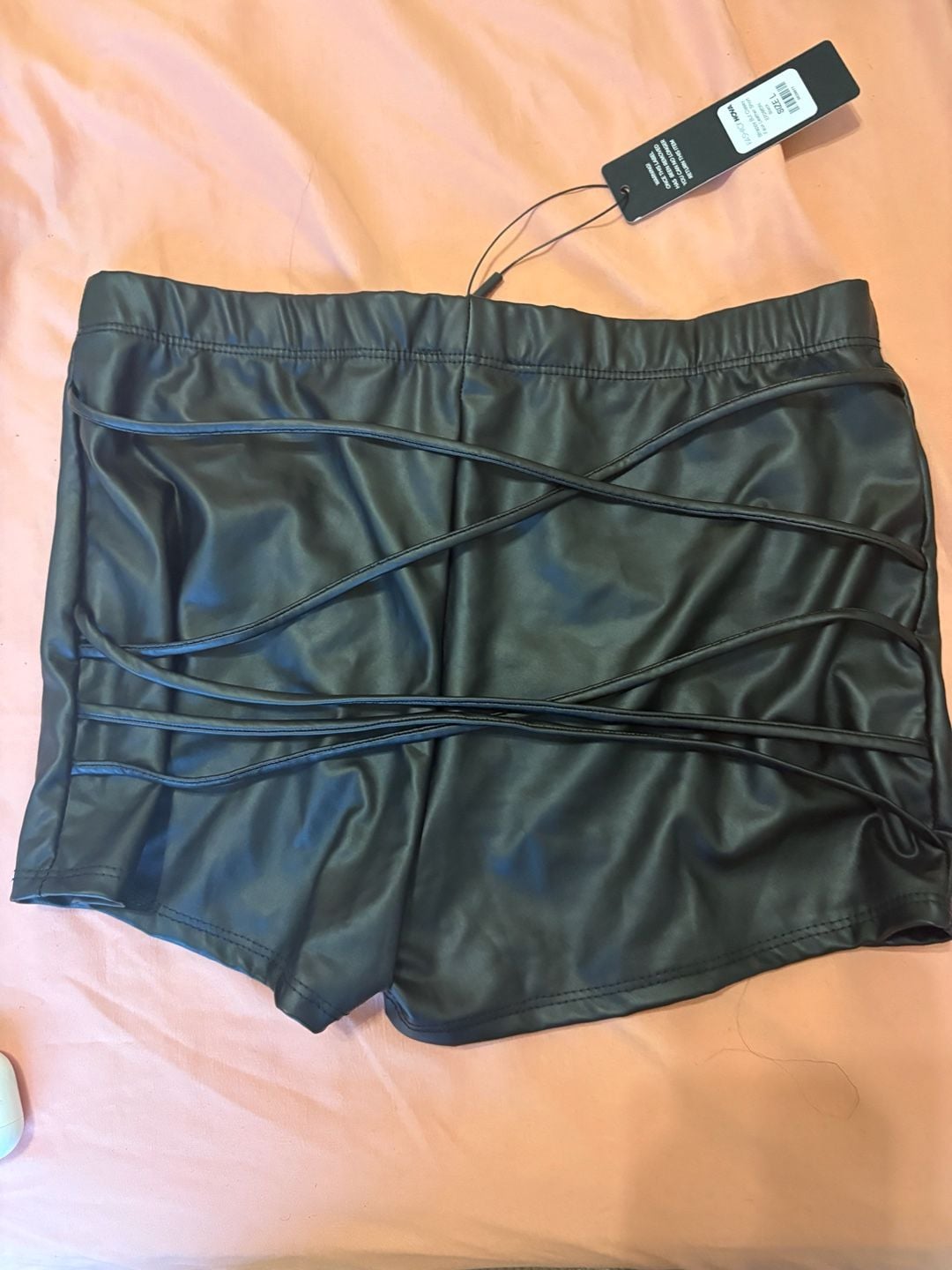 Fashion Nova 'His Desire' Faux Leather Ruched Booty Shorts 1