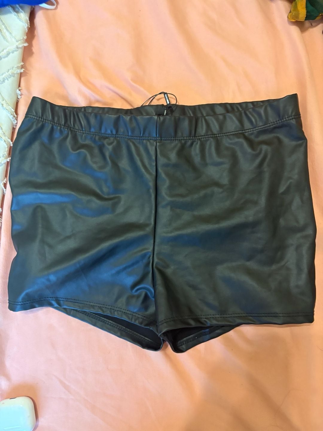 Fashion Nova 'His Desire' Faux Leather Ruched Booty Shorts 2