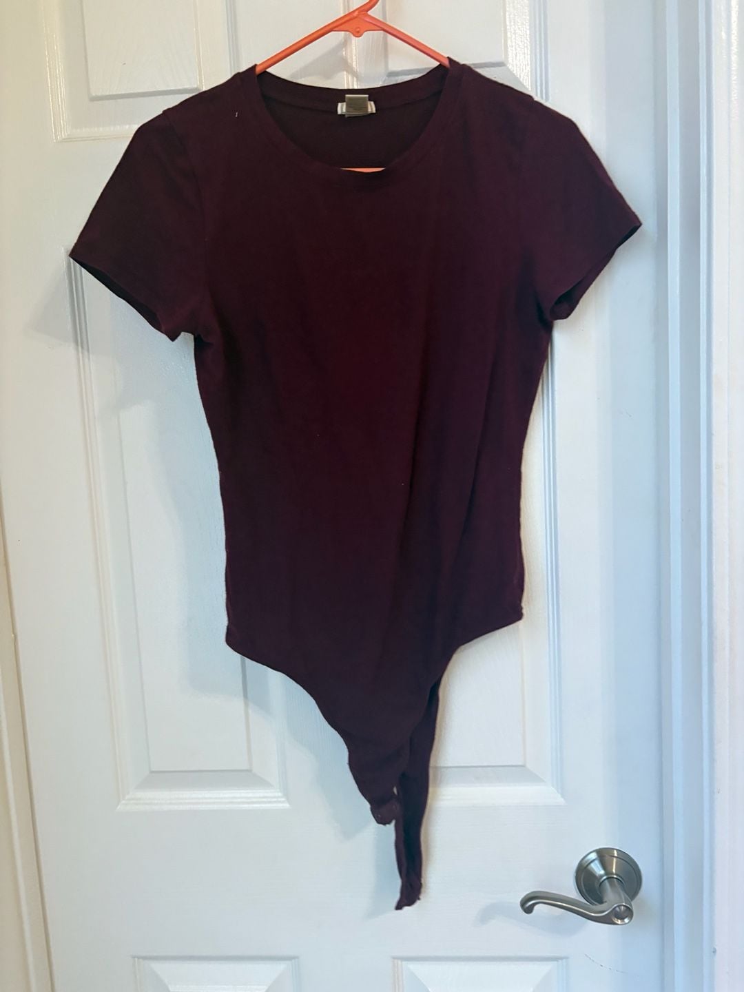 Burgundy Short-Sleeve Bodysuit 1