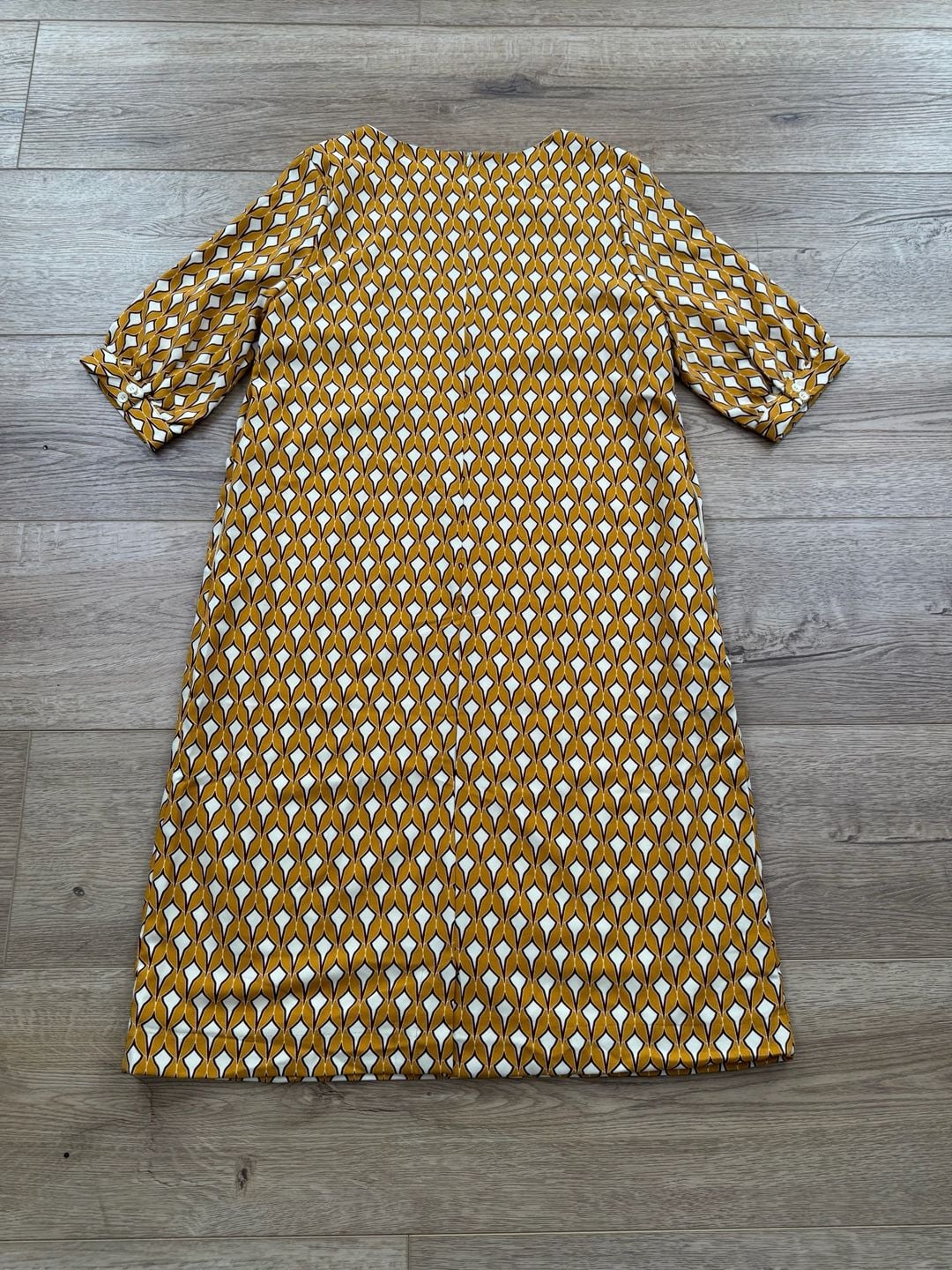 Sweet Salt Geometric Print Shift Dress with Pockets Lantern Sleeves Size 12 NWT 14