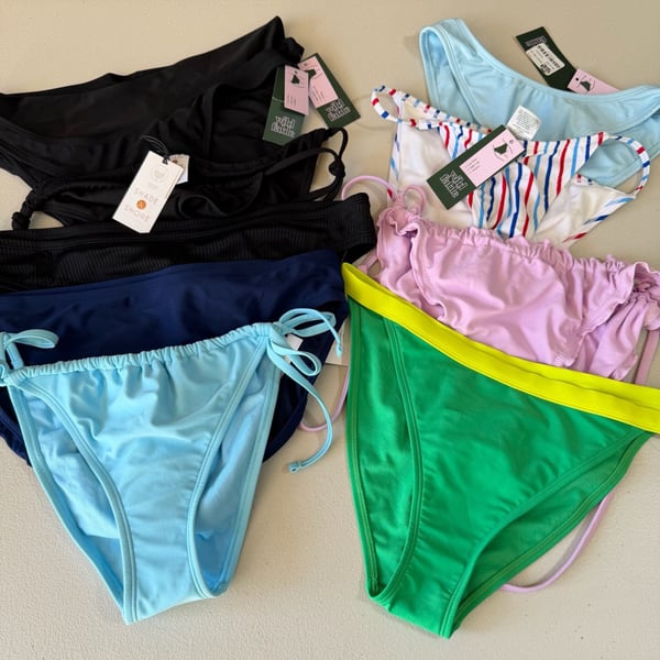 Lot of 10 Assorted Women's Bikini Bottoms from Shade & Shore and Wild Fable