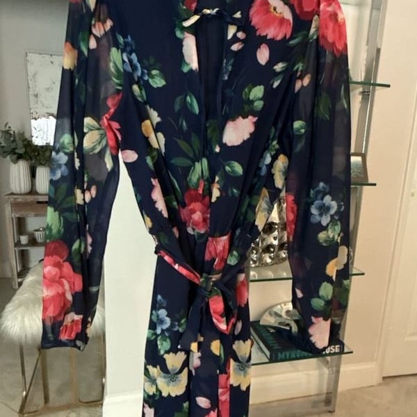Yumi Kim Splendor Navy Queen Romper Floral Long Sleeve XS