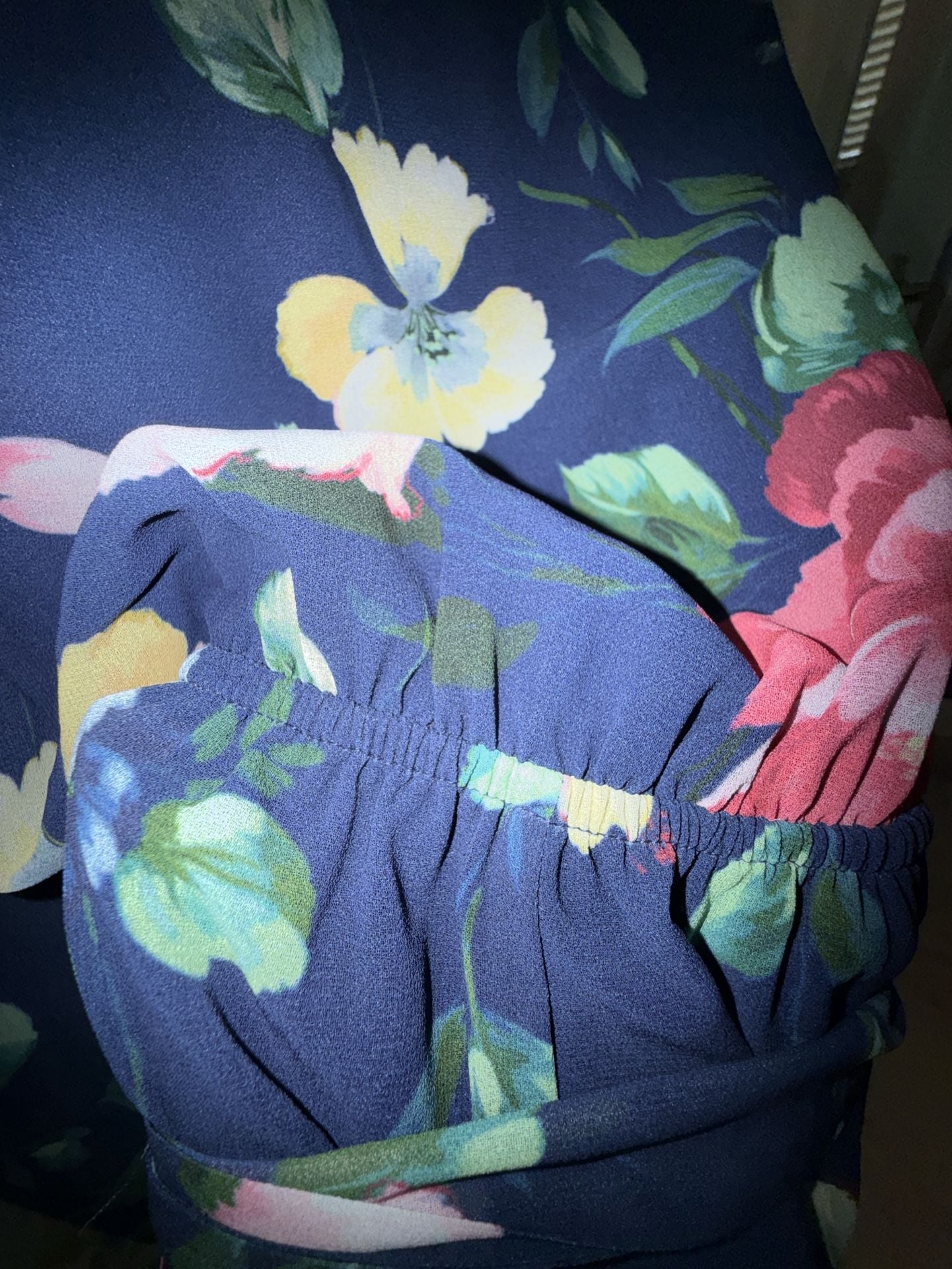 Yumi Kim Splendor Navy Queen Romper Floral Long Sleeve XS 10