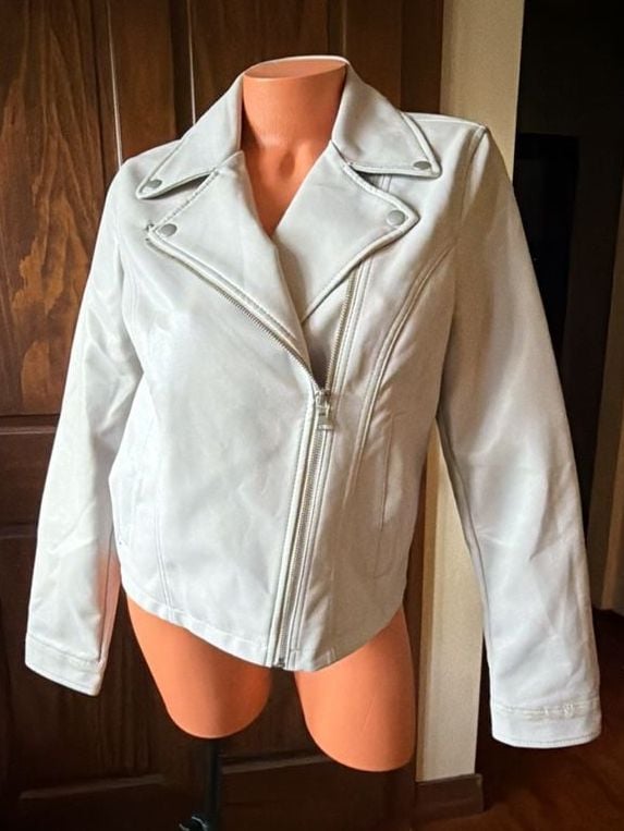 Express Women's Faux Leather Moto Biker Jacket, Size Medium 2