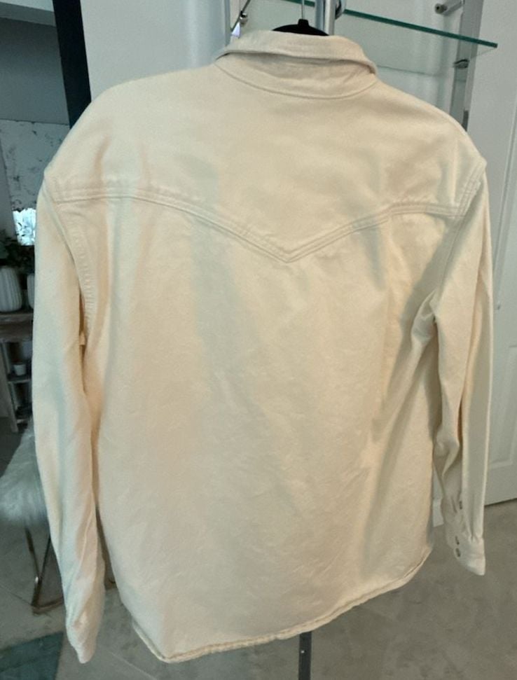 Levi's Women's Dorsey Western Shirt in Off-White XS oversized NWOT 3
