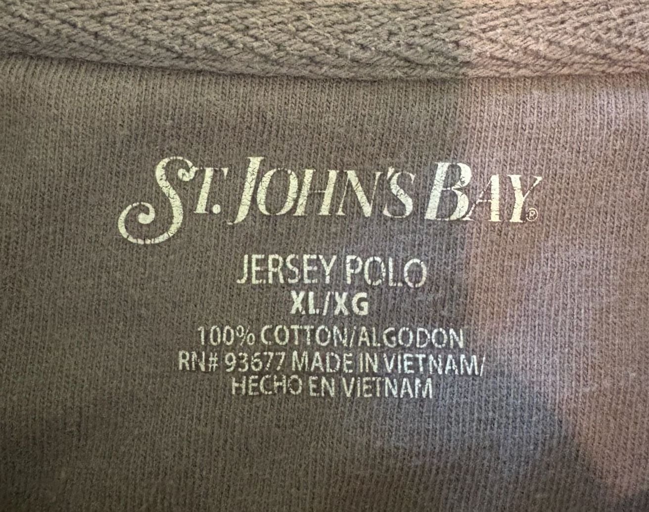 GUC St. John's Bay Short Sleeve Cotton Jersey Polo Shirt with Chest Pocket, XL 5