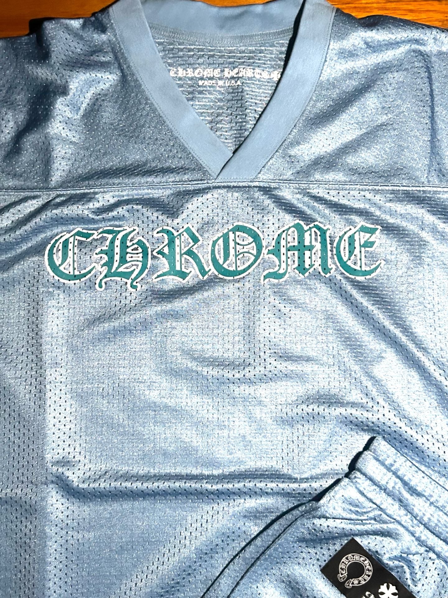 Chrome Hearts Mesh Stadium Jersey and Shorts Set in Light Blue 5