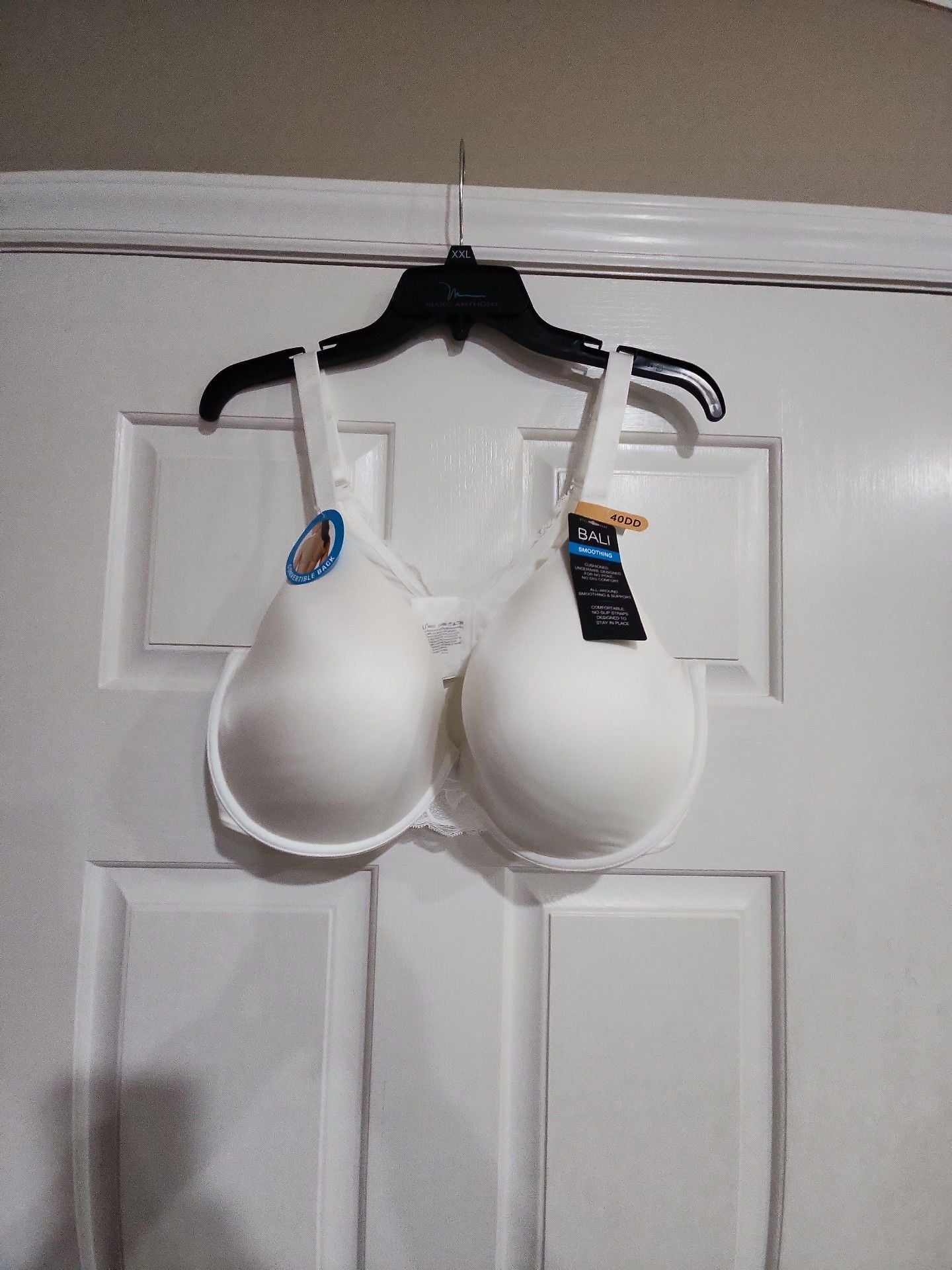 Bali Smoothing Underwire Convertible Back Bra, Style DF6580, White, 40DD 1