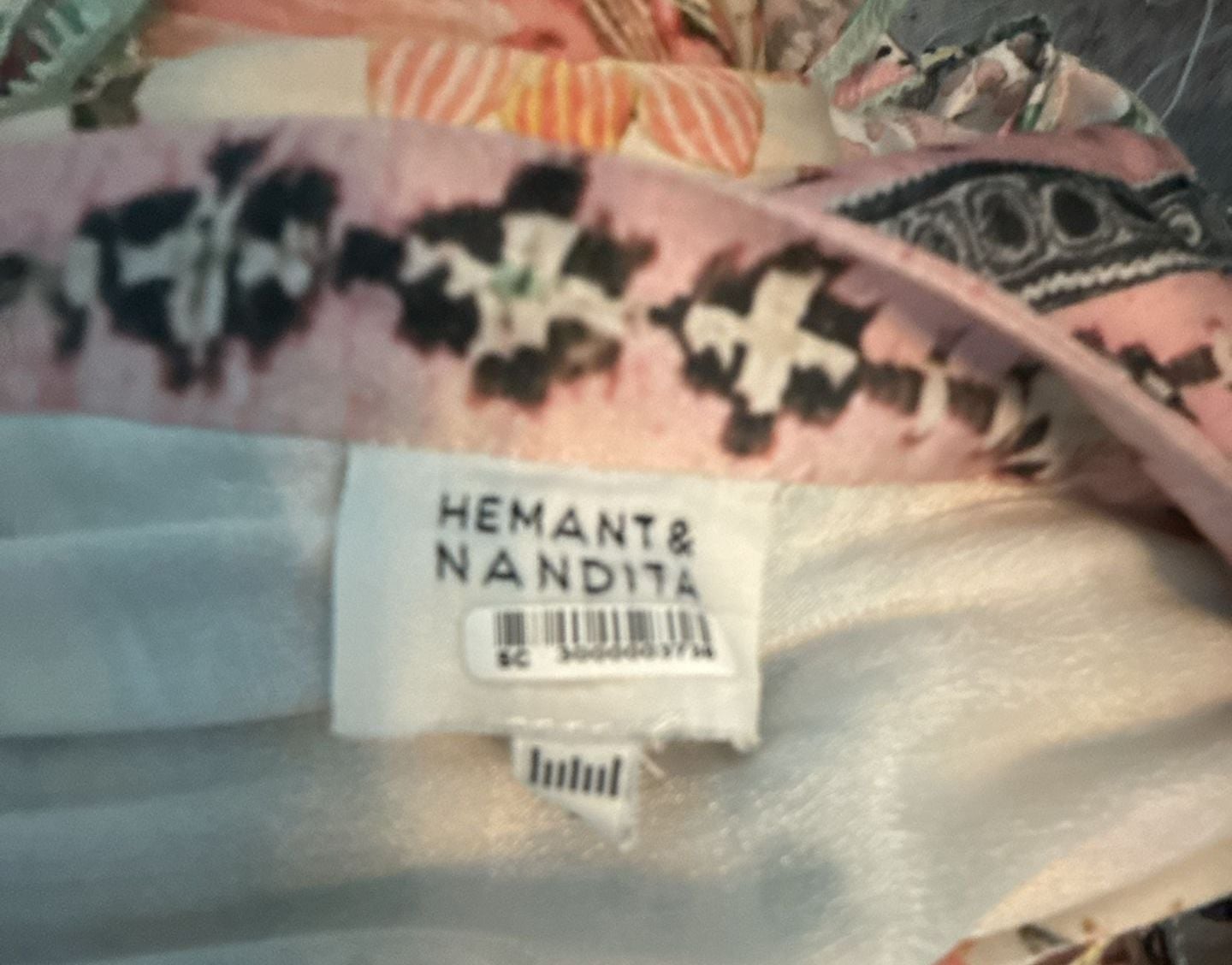 Hemant & Nandita Sakura Floral Print Viscose Midi Dress Size S 8