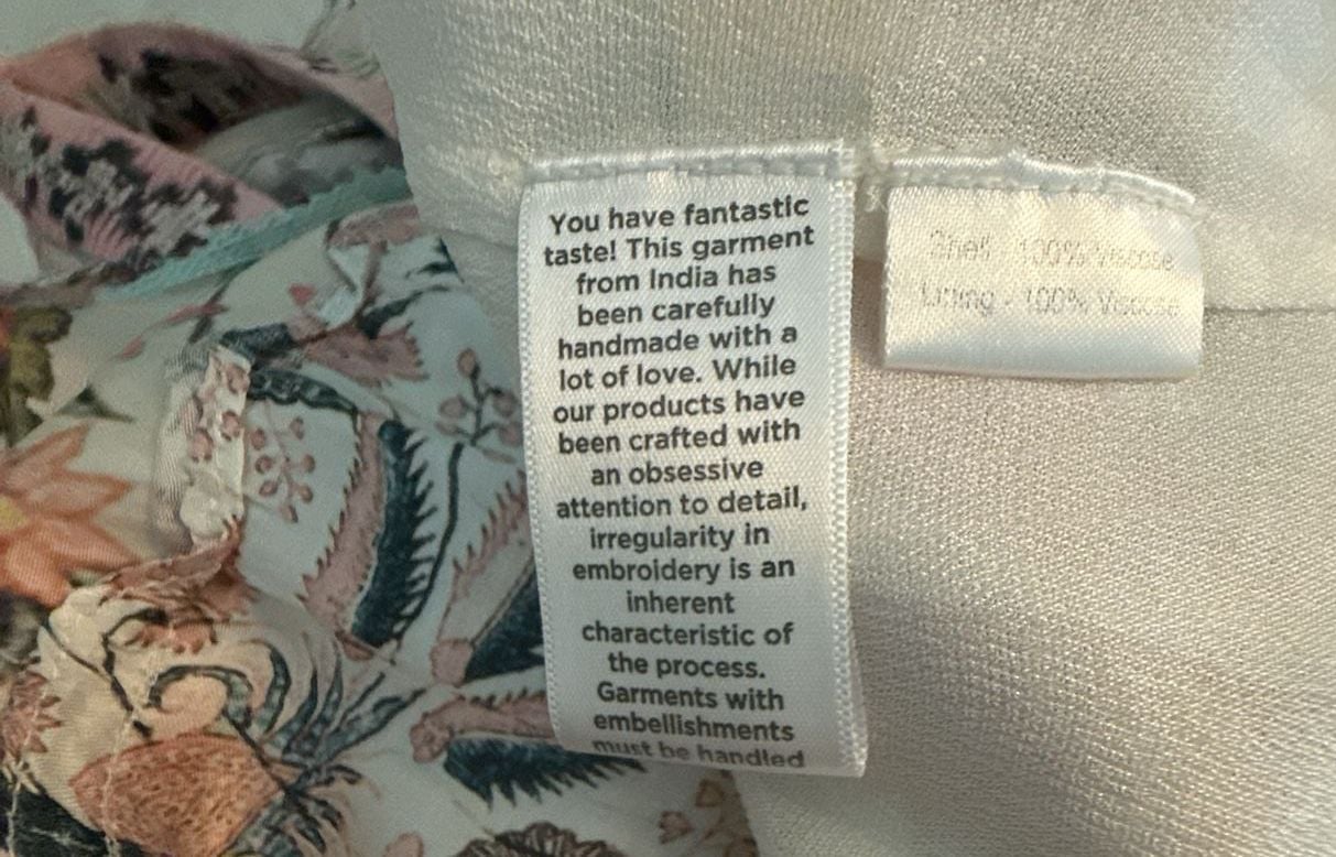 Hemant & Nandita Sakura Floral Print Viscose Midi Dress Size S 11