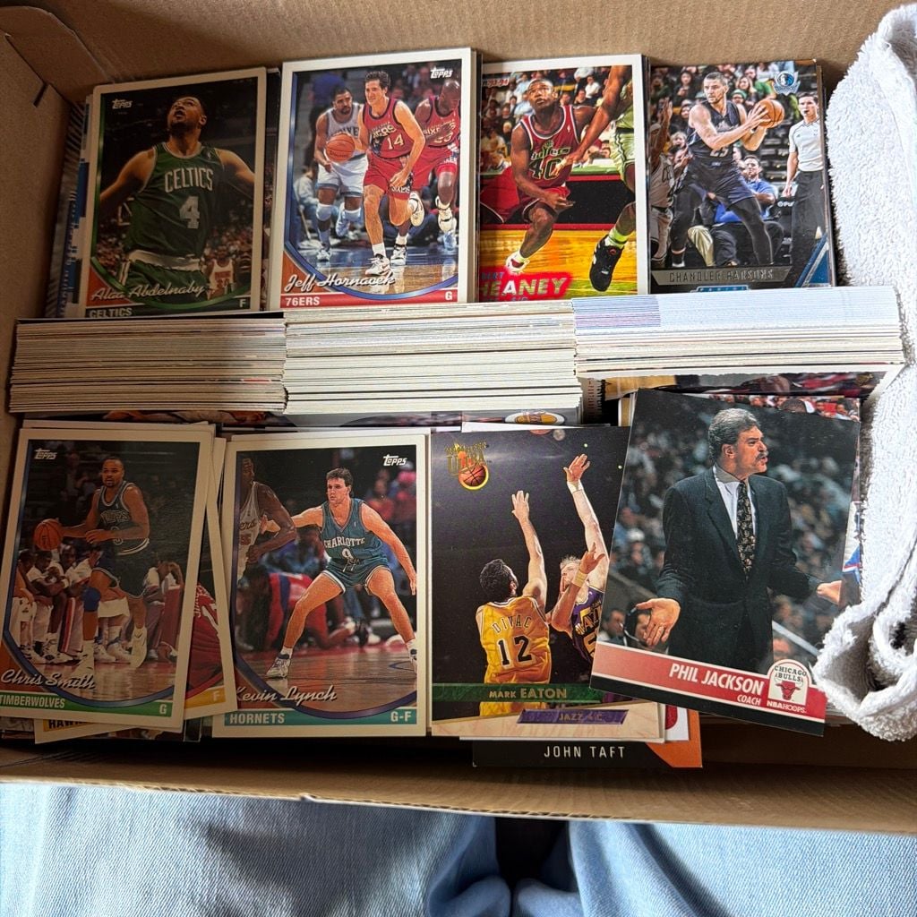 Large Bulk Assortment of Vintage 1990s NBA Basketball Trading Cards Including Topps and Ultra 1