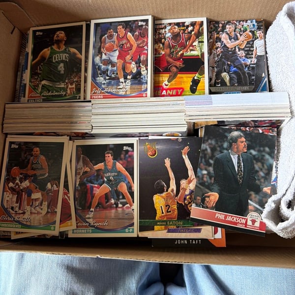 Large Bulk Assortment of Vintage 1990s NBA Basketball Trading Cards Including Topps and Ultra