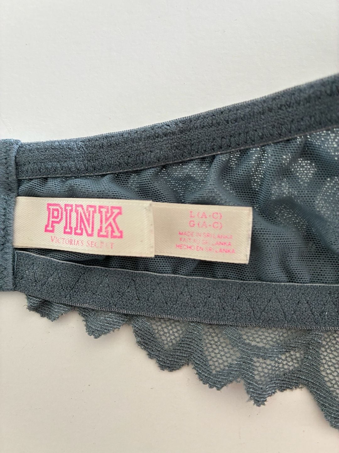 Victoria's Secret PINK Lace Halter Bralette in Slate Blue 3