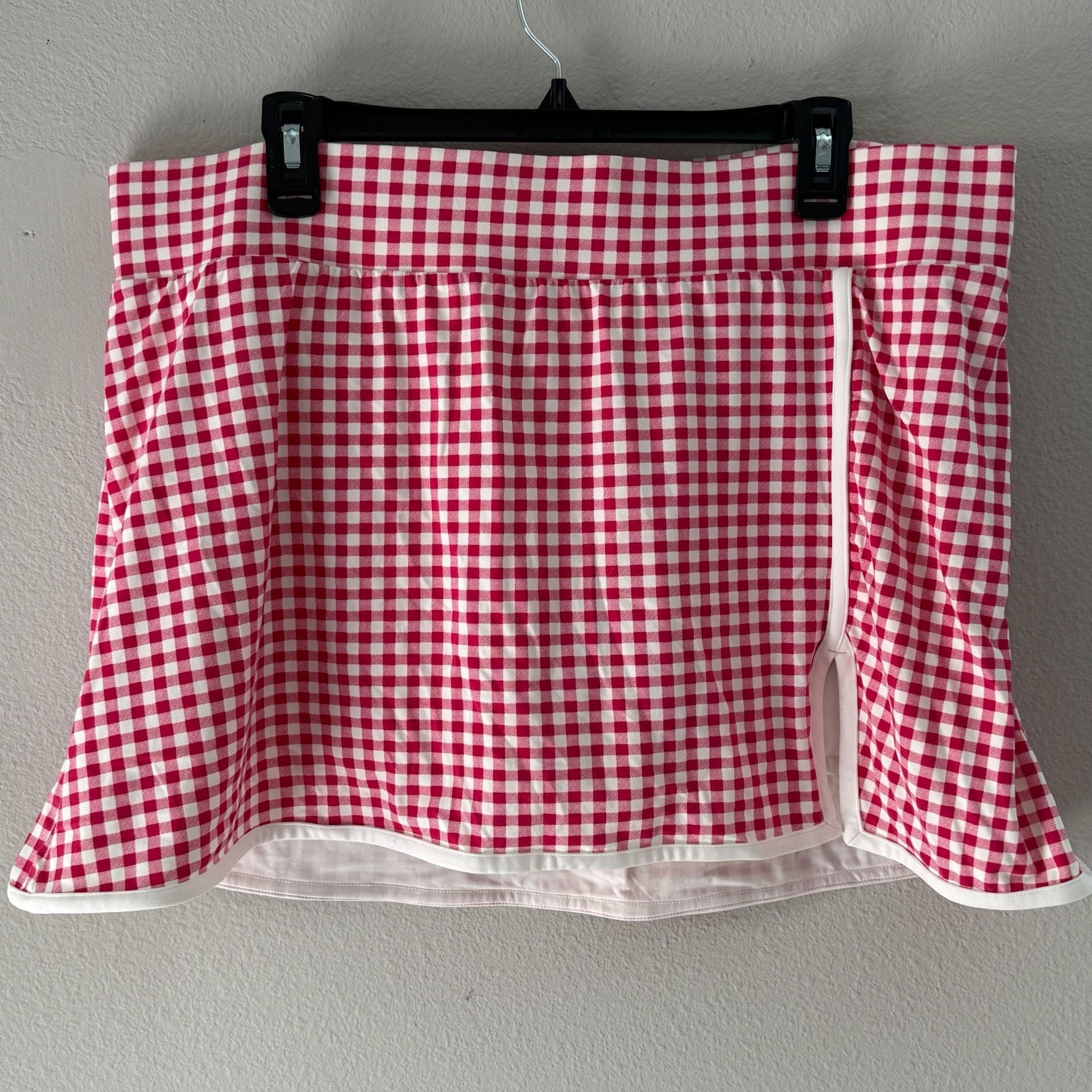 All in Motion Everyday Soft Red and White Gingham Print Athletic Skort 2