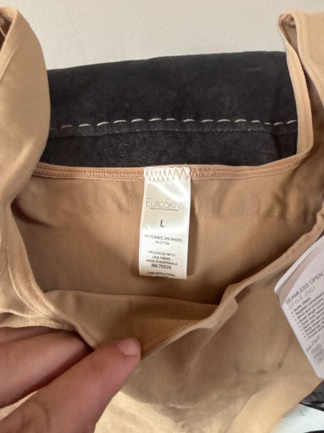 EuroSkins Seamless Open Bust Boxer Shapewear Bodysuit Nude Size Large 4