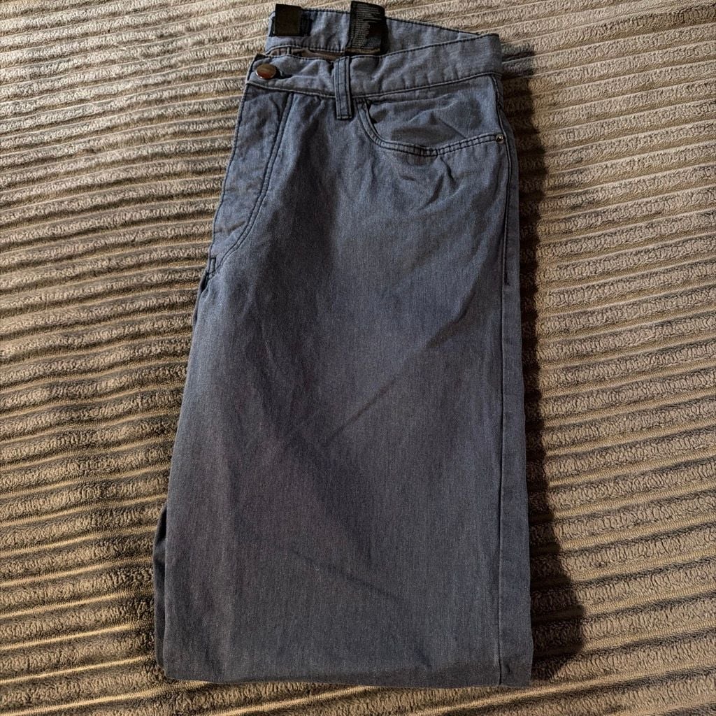 H&M Slim Fit Pants Black. Button Fly. Worn. Faded. Size 33 3