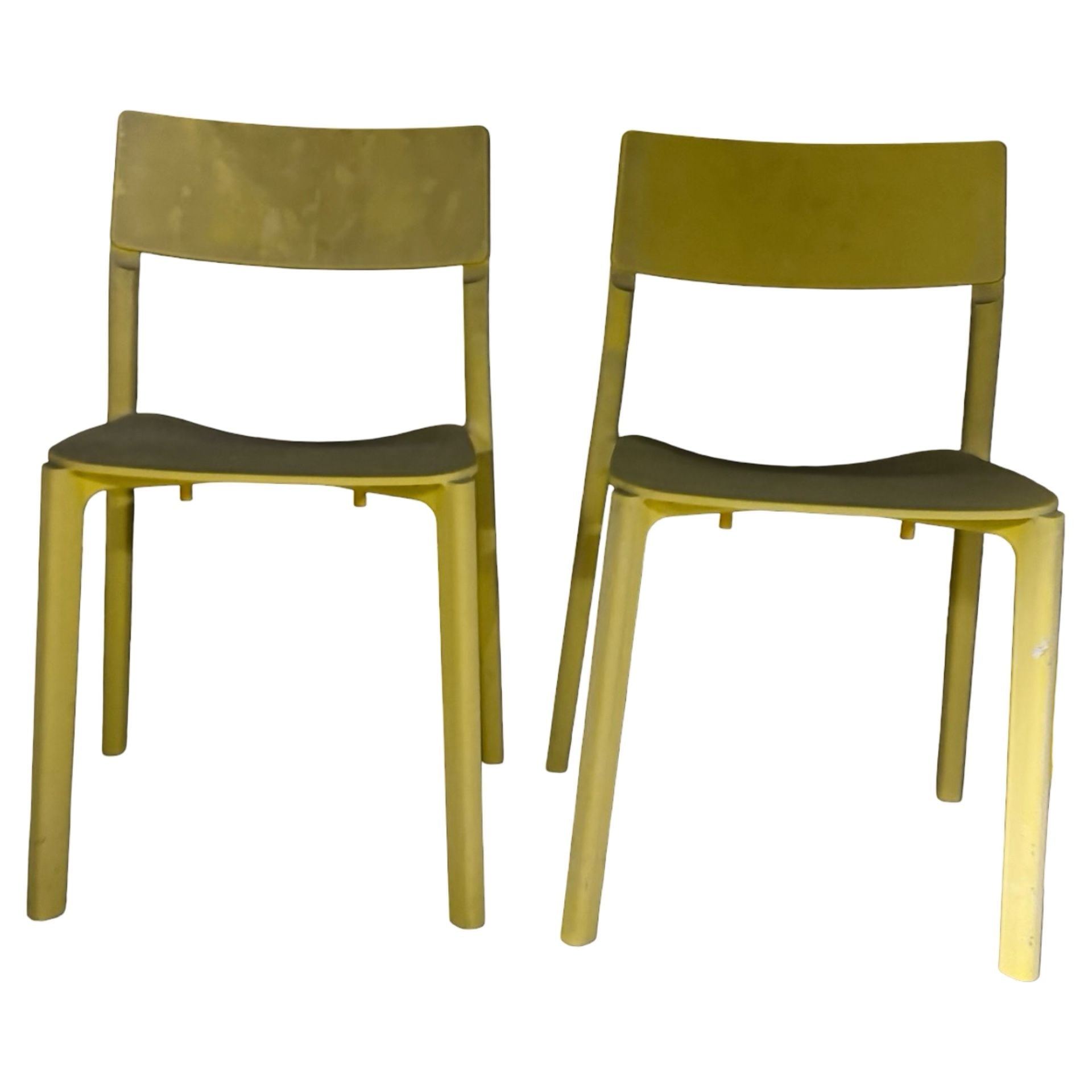 Ikea Used JANINGE yellow plastic chairs - 60246080 3