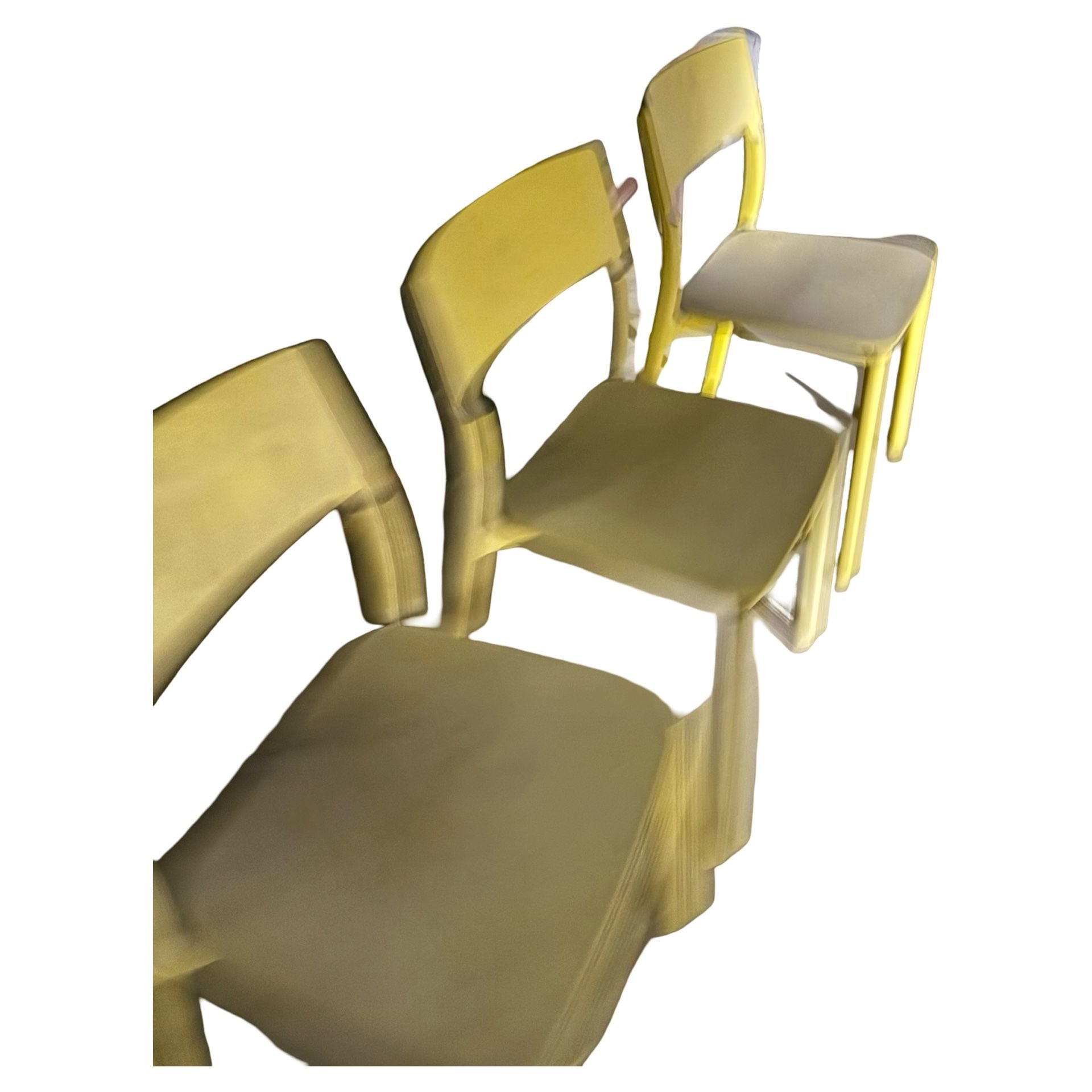 Ikea Used JANINGE yellow plastic chairs - 60246080 4