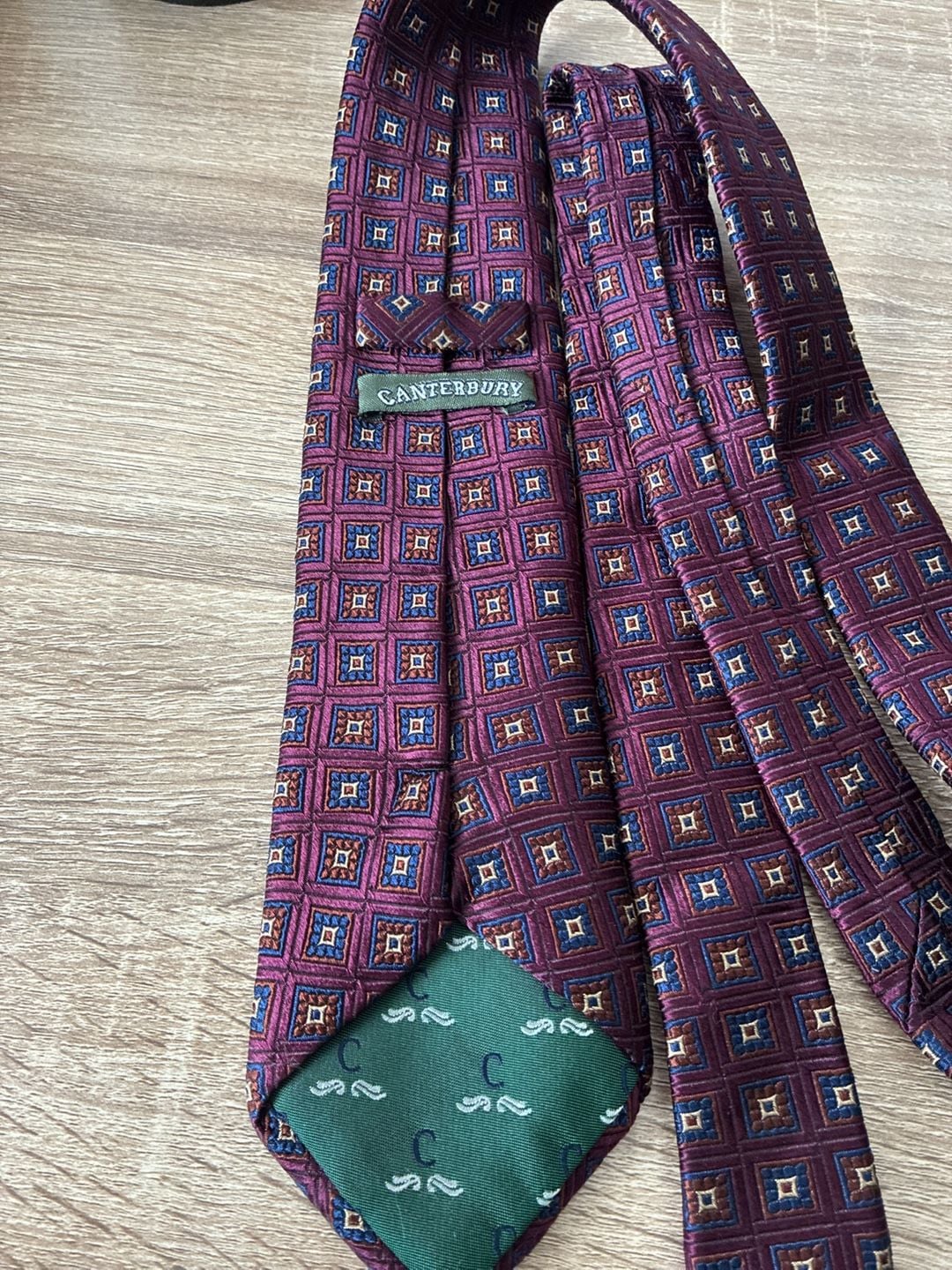 Canterbury 100% Silk Geometric Pattern Necktie 2