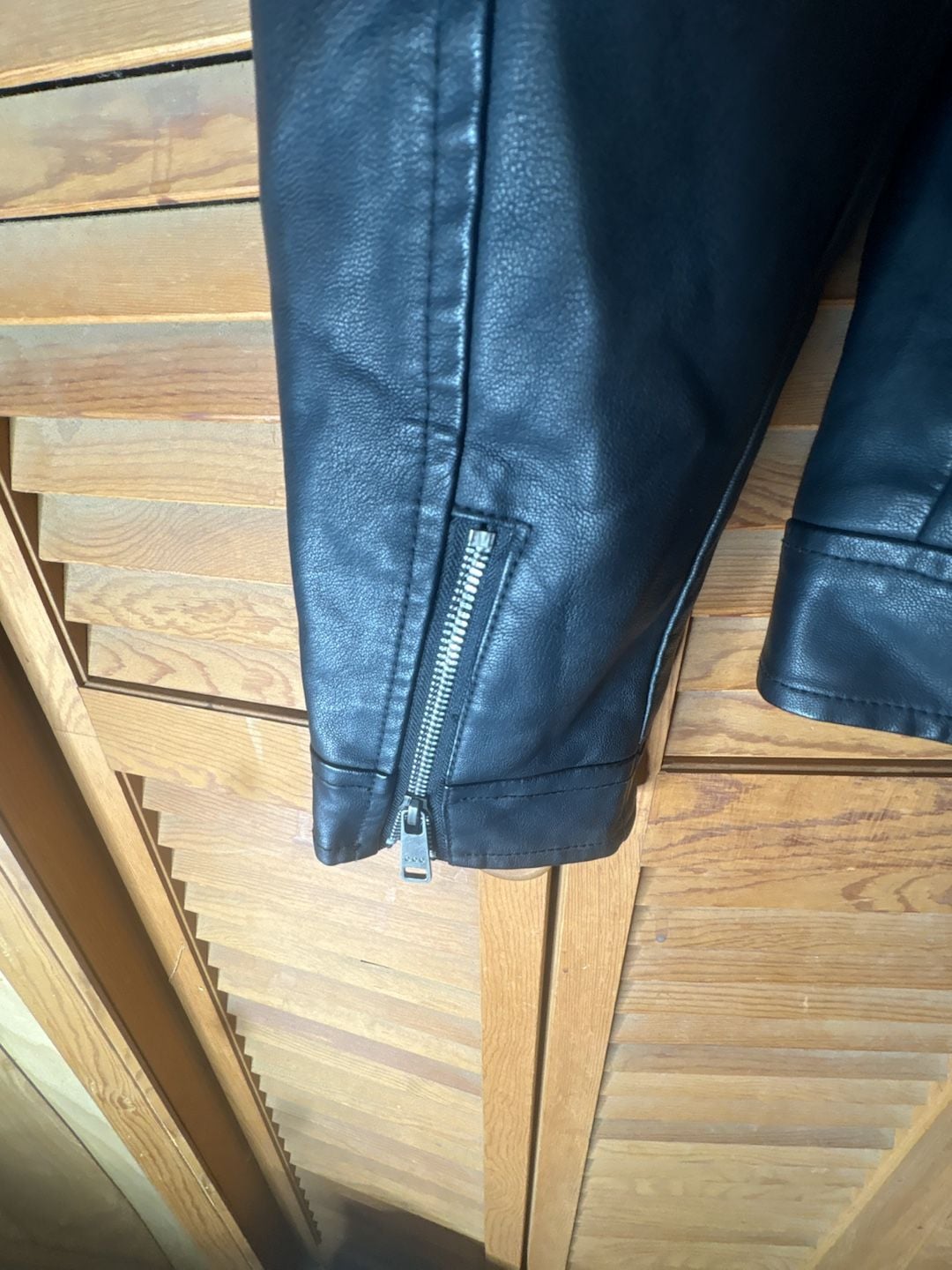 Chor Clothing Company Men's Color Block Faux Leather Motorcycle Racing Jacket 9