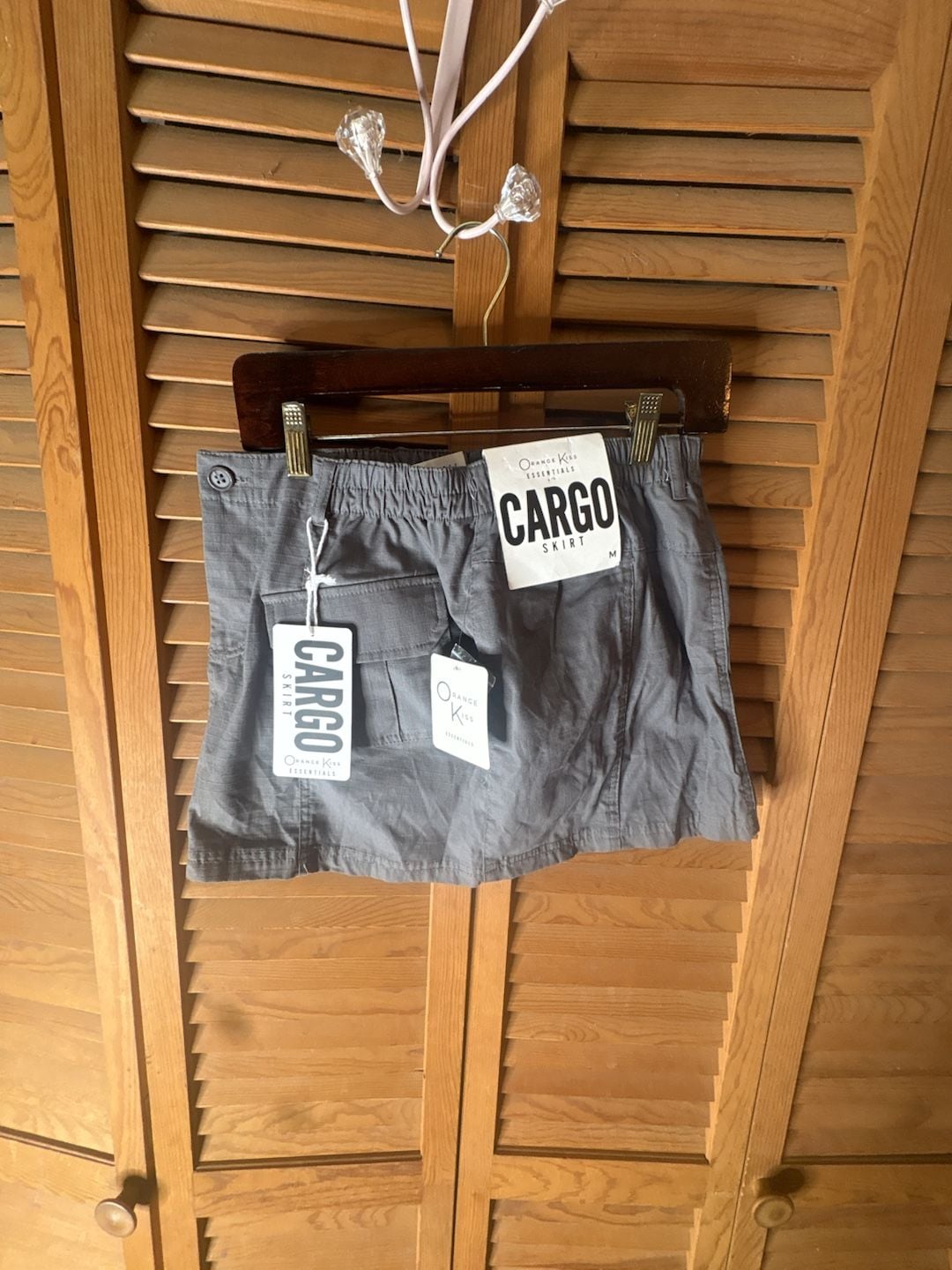 Orange Kiss Essentials Women's Grey Cargo Skirt 2