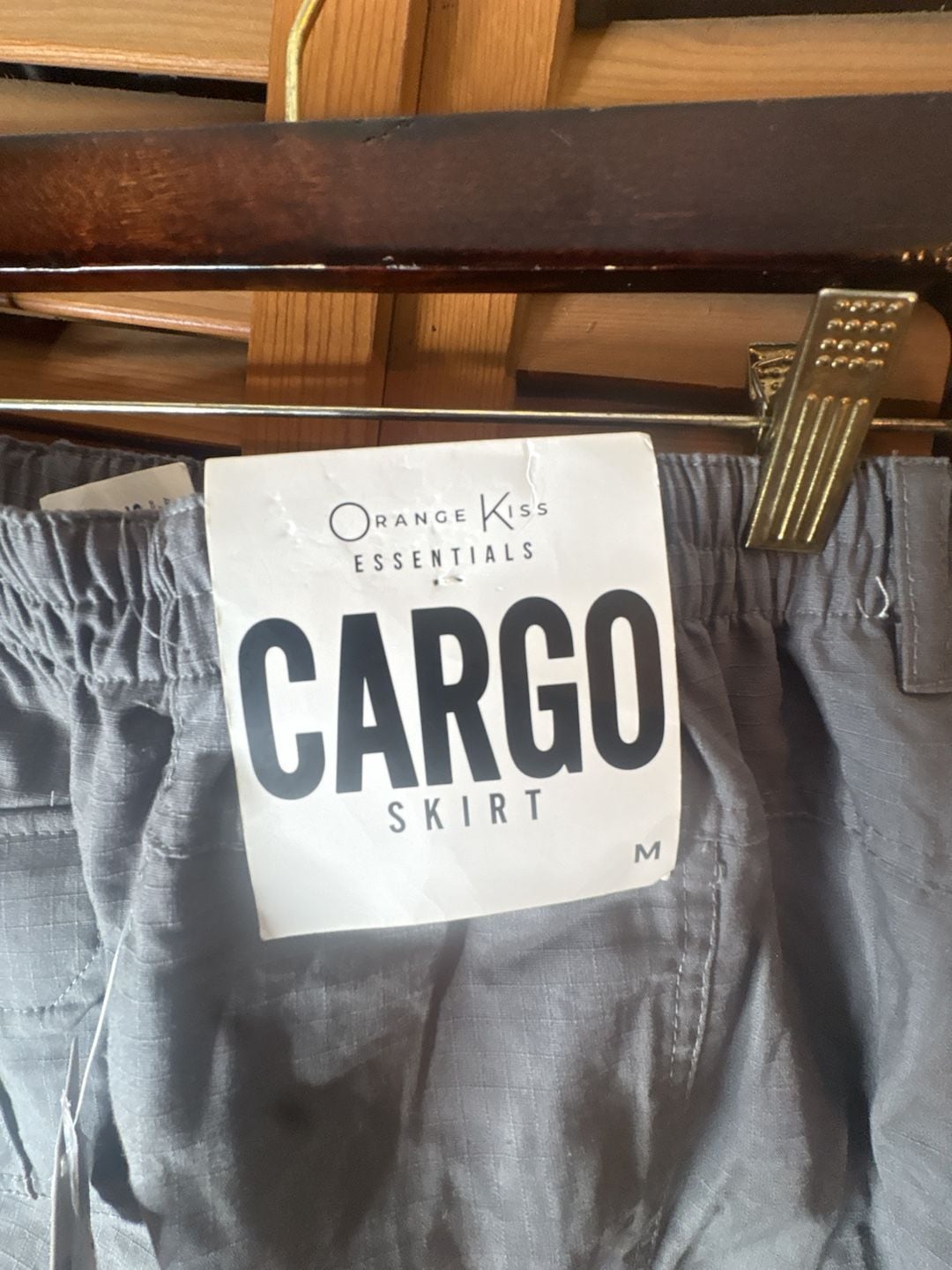 Orange Kiss Essentials Women's Grey Cargo Skirt 3