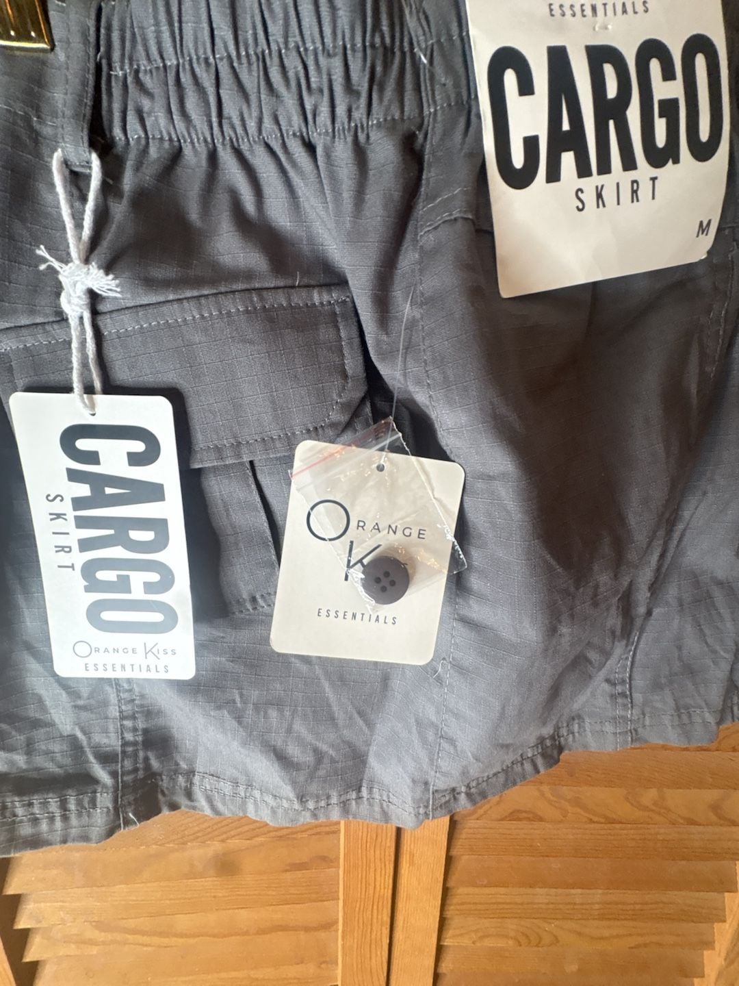 Orange Kiss Essentials Women's Grey Cargo Skirt 6