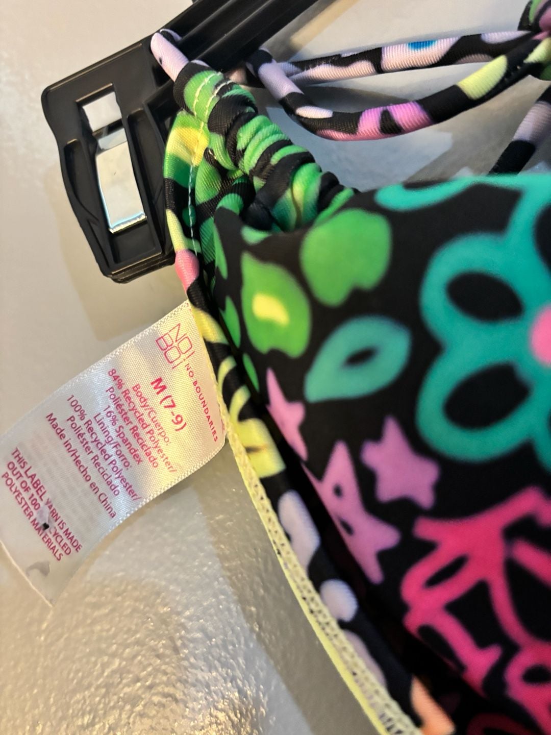 No Boundaries Multicolor Graffiti Print Bikini Set M 4