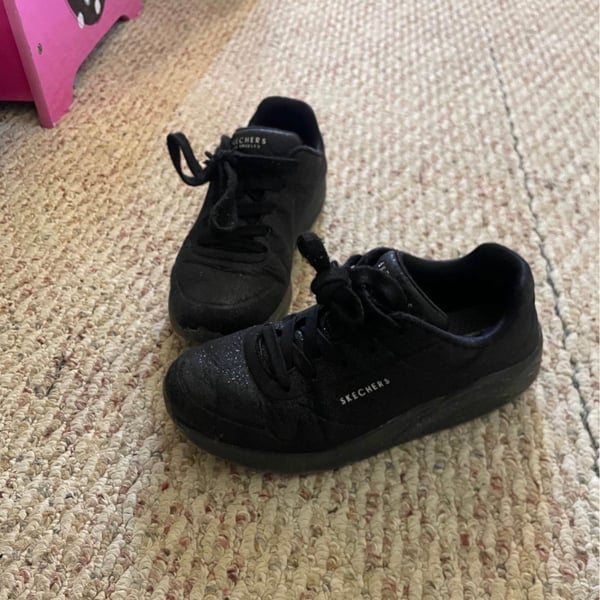 Skechers Uno Ice Black Glitter Youth Sneakers