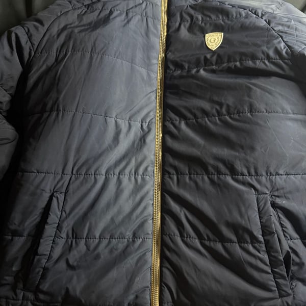 Guess CA LA 1981 Navy Blue Puffer Jacket with Fleece Lining