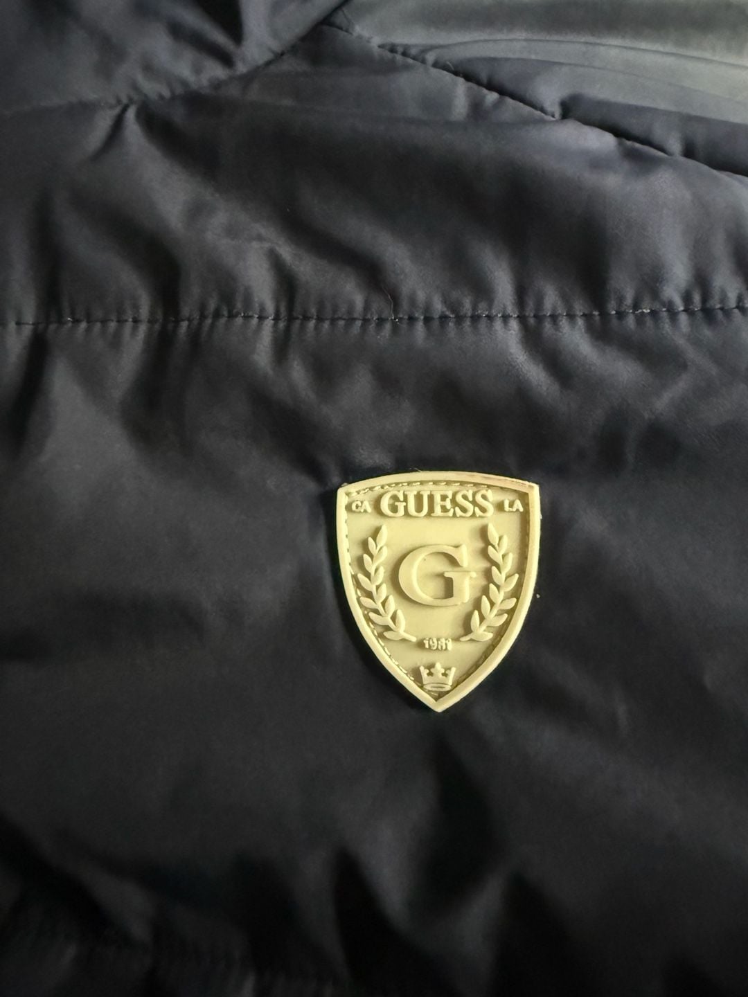Guess CA LA 1981 Navy Blue Puffer Jacket with Fleece Lining 2