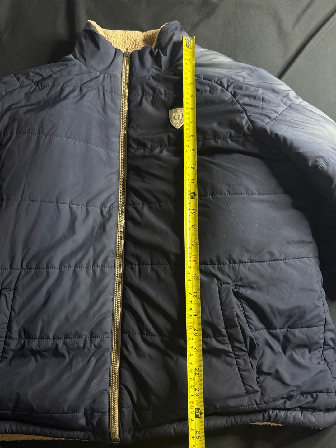 Guess CA LA 1981 Navy Blue Puffer Jacket with Fleece Lining 4