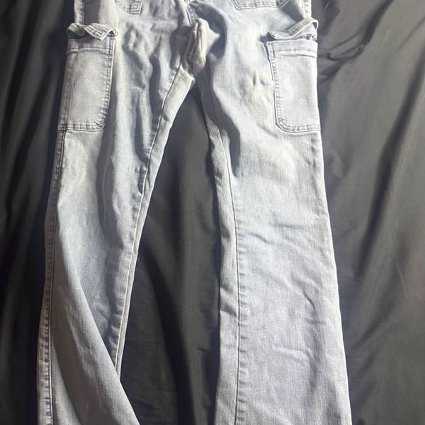 SHEIN Light Wash Cargo Carpenter Flare Jeans Size 32